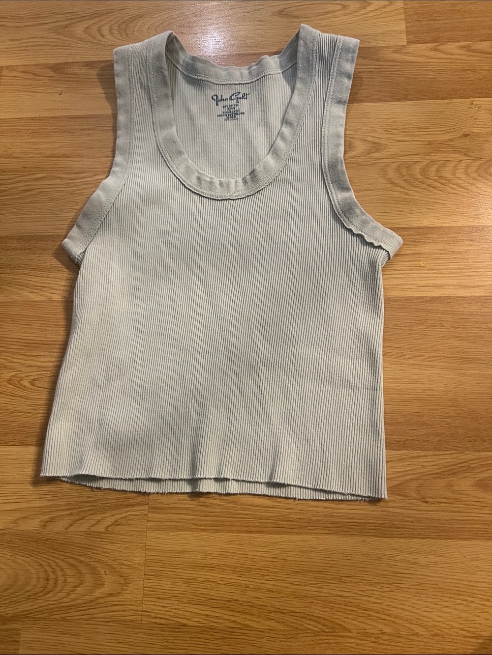 Washed Sage Green Ribbed crop tank top - Women